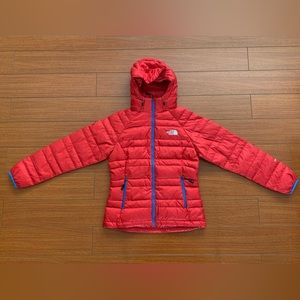 Northface Women’s Red Down Hoodie Jacket